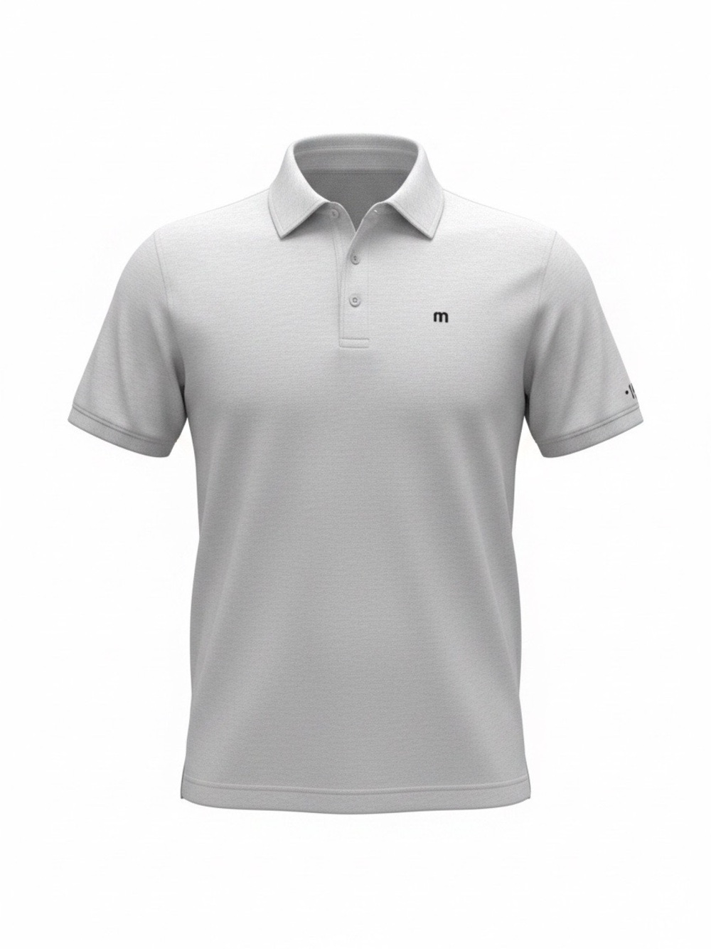 TravisMathew Men’s L Gray Heather Golf Polo 1911 Logo Short Sleeve